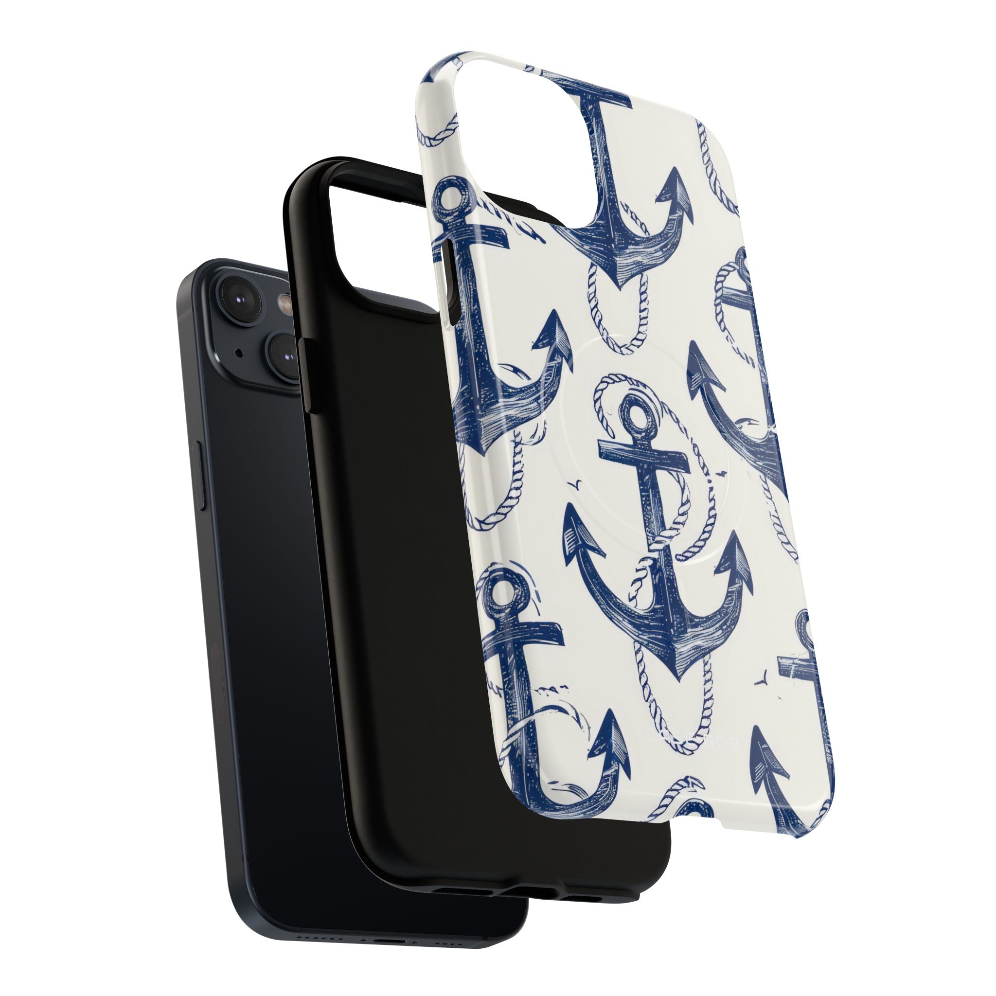 Navy Anchor Loop iPhone 14 Plus Case - Tough+