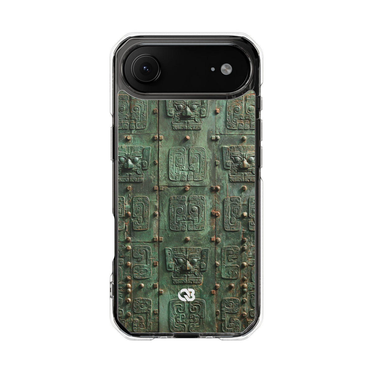 Dynastic Bronze Relief · Clear Impact Magnetic Phone Case for iPhone · Green