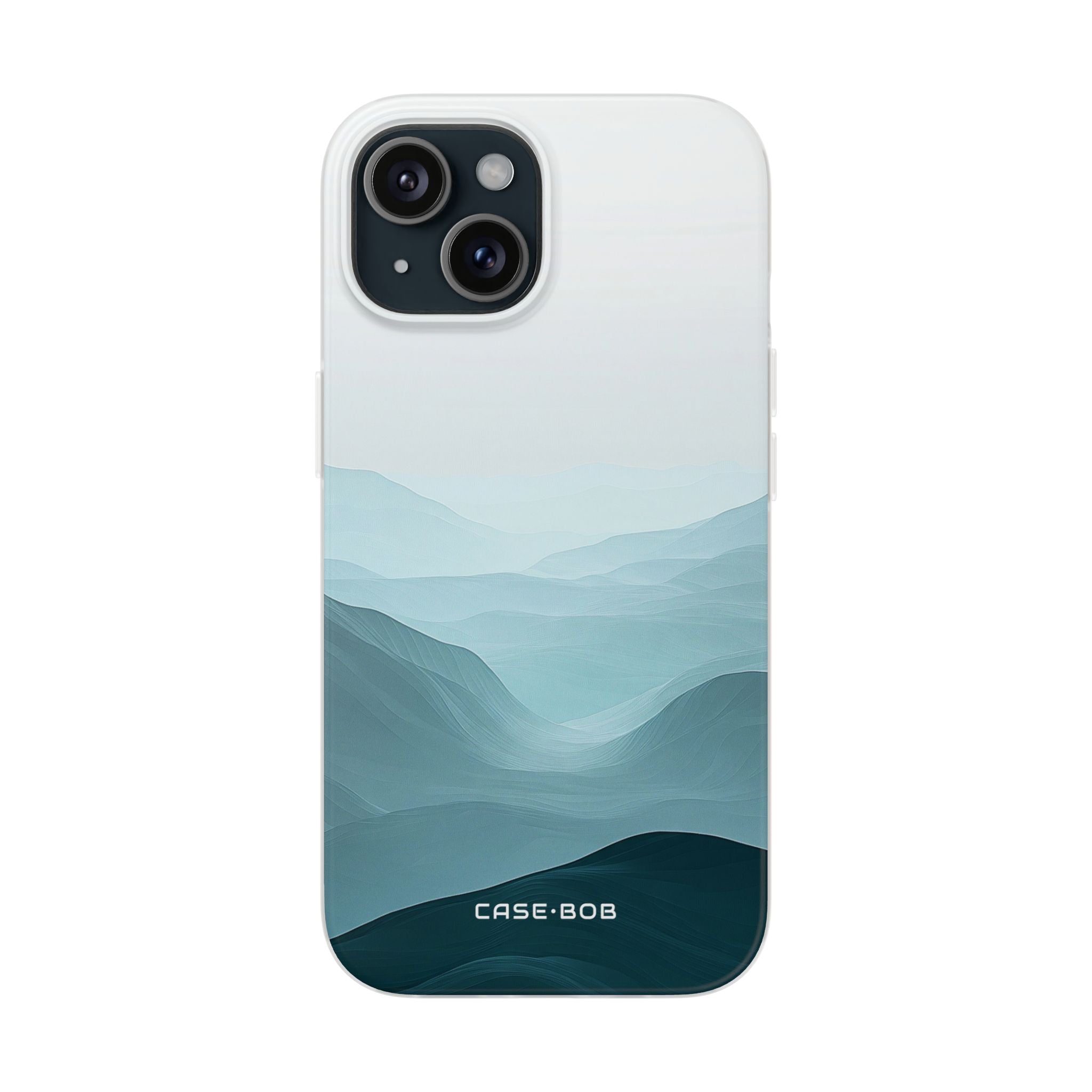 Teal Mist Mountains iPhone 15 Case - Soft