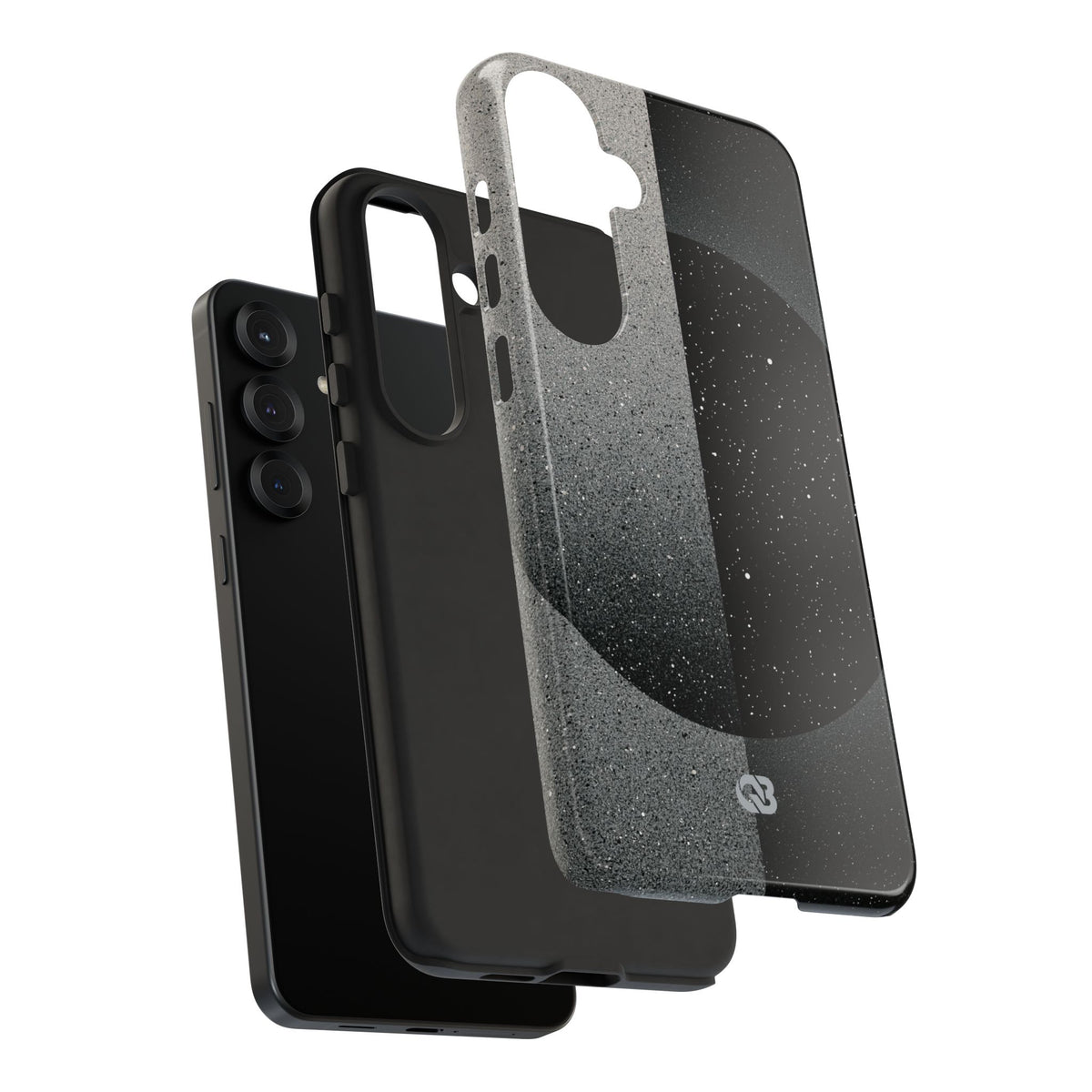 Black Tough Phone Case for Samsung - Lunar Static Orbit