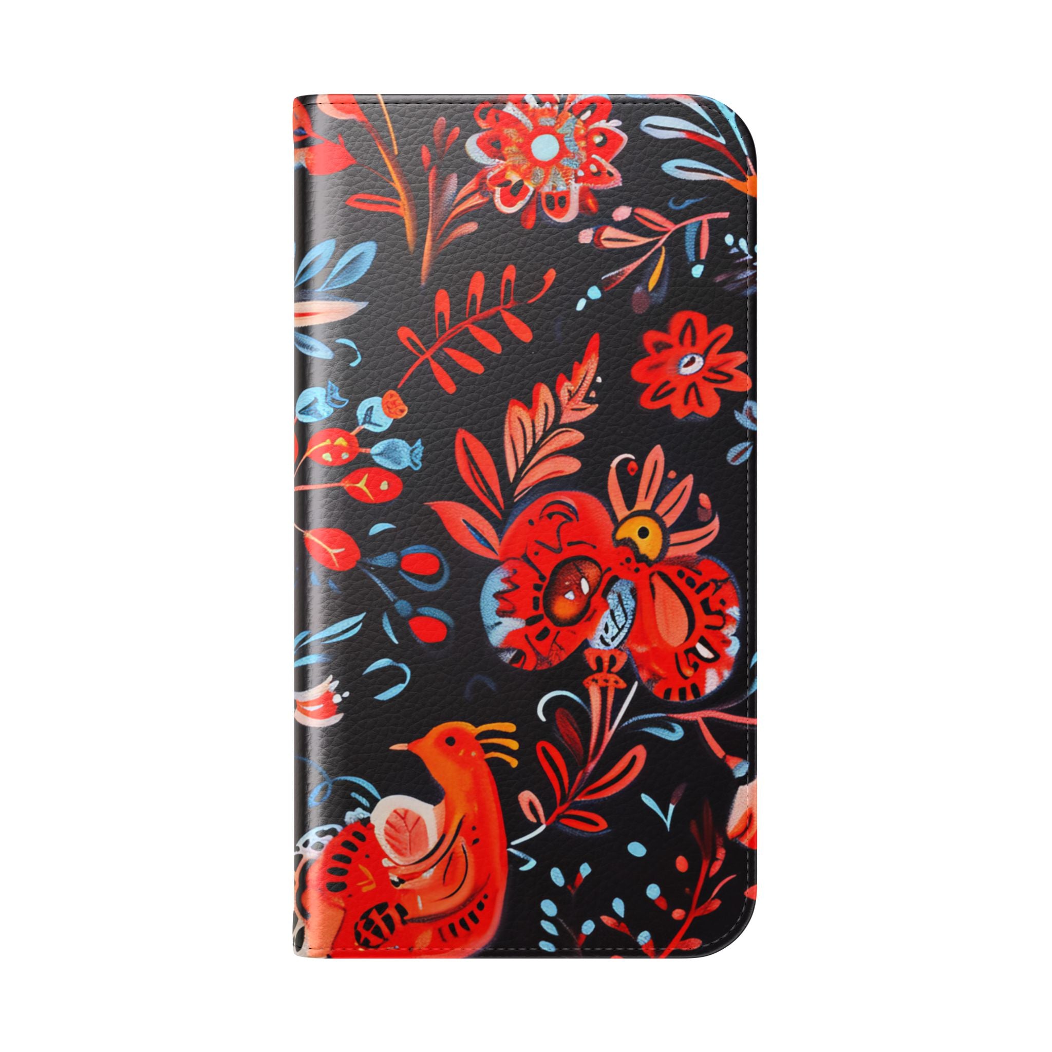 Folk Bird Flame - iPhone 16 Plus Case - Wallet