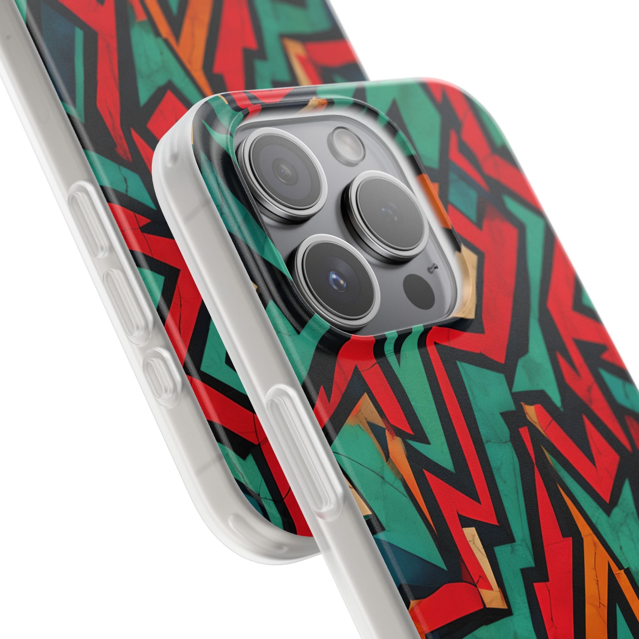 Crimson Zickzack iPhone 15 Pro Case - Soft