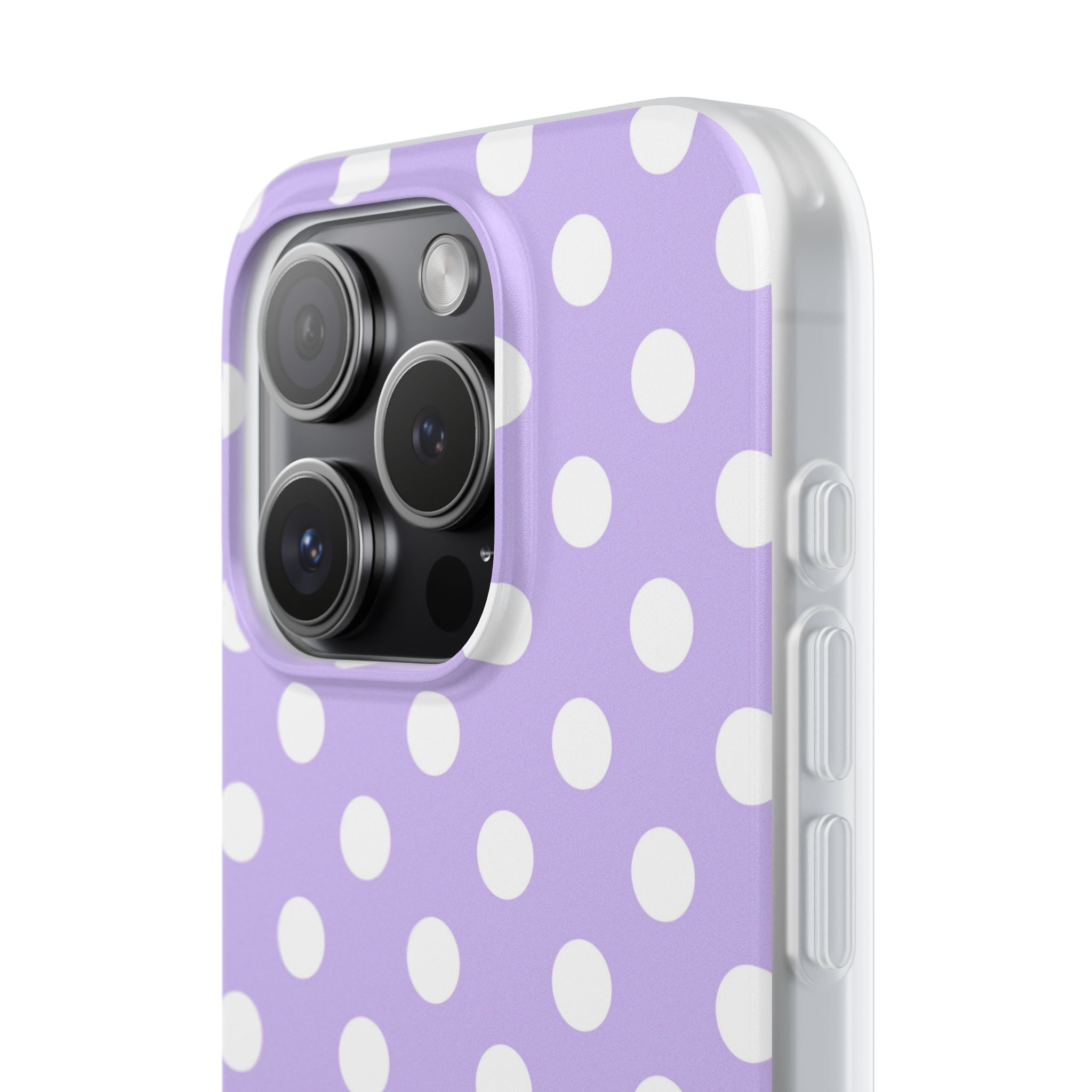 Lavender Polka Grid · Soft Phone Case for iPhone