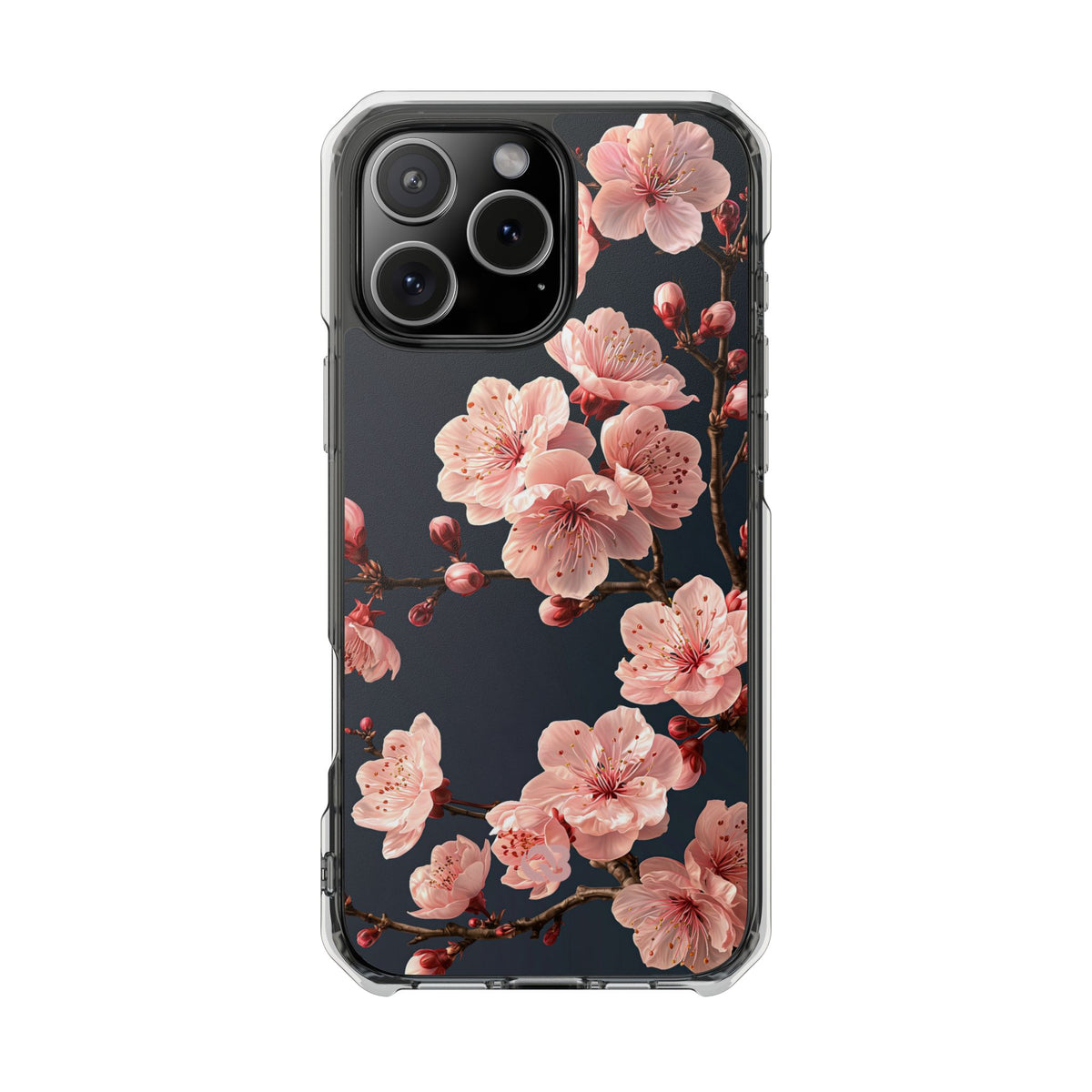 Midnight Sakura Bloom · Clear Impact Magnetic Phone Case for iPhone · Pink