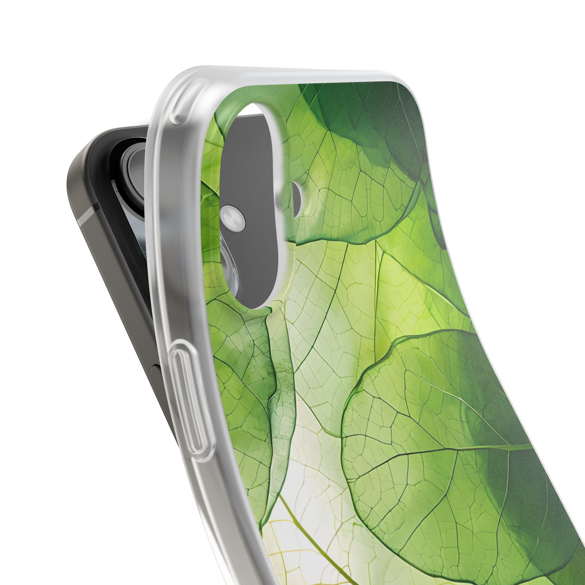 Emerald Leaf Veins · Soft Phone Case for iPhone