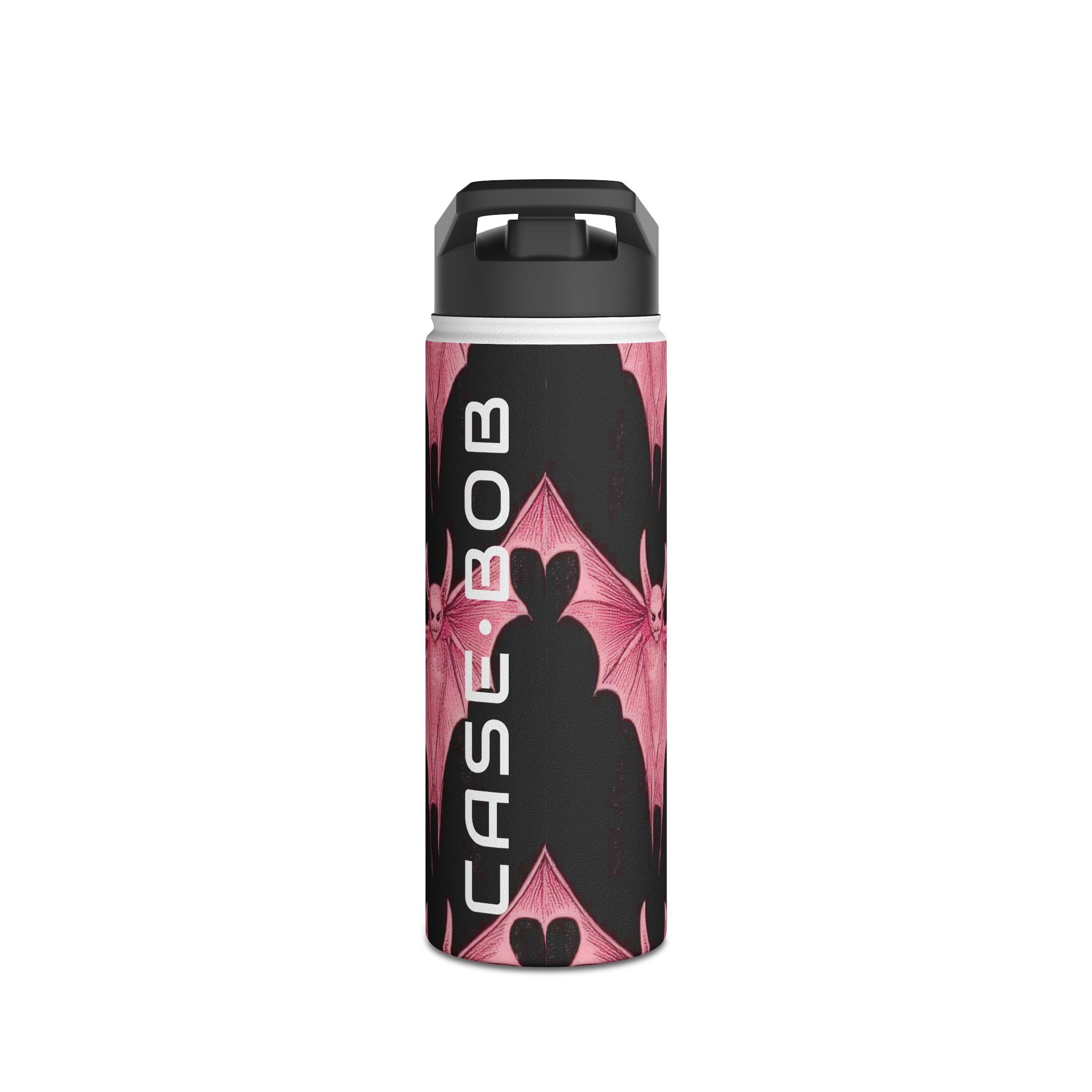 Pink Batwave - Stainless Steel Water Bottle