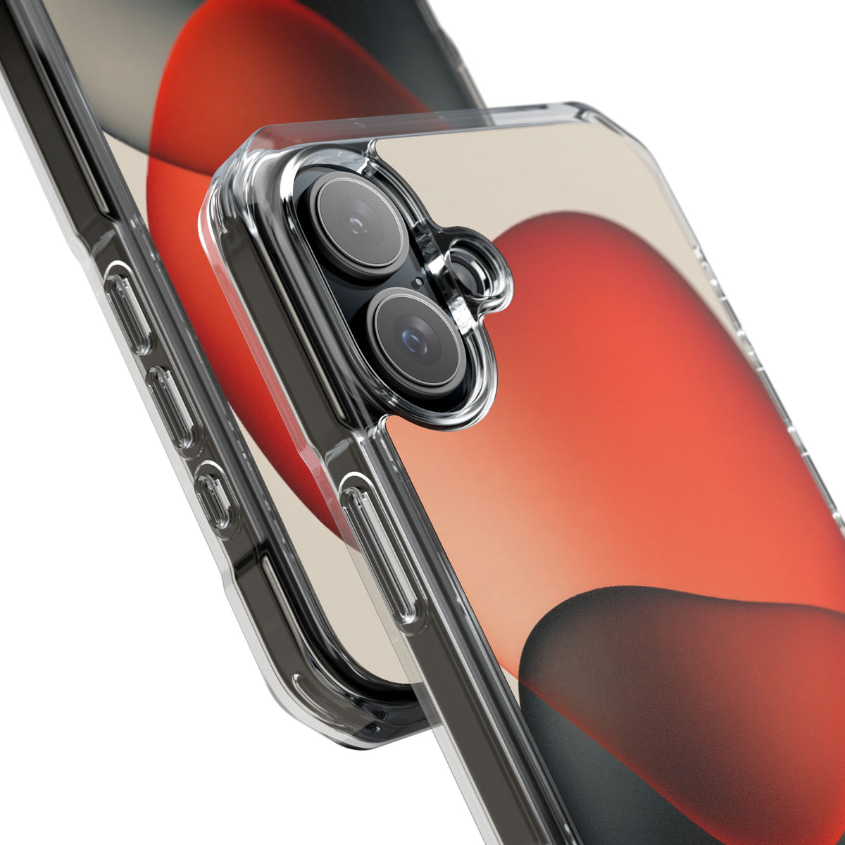 Translucent Crimson Form · Clear Impact Magnetic Phone Case for iPhone · Red