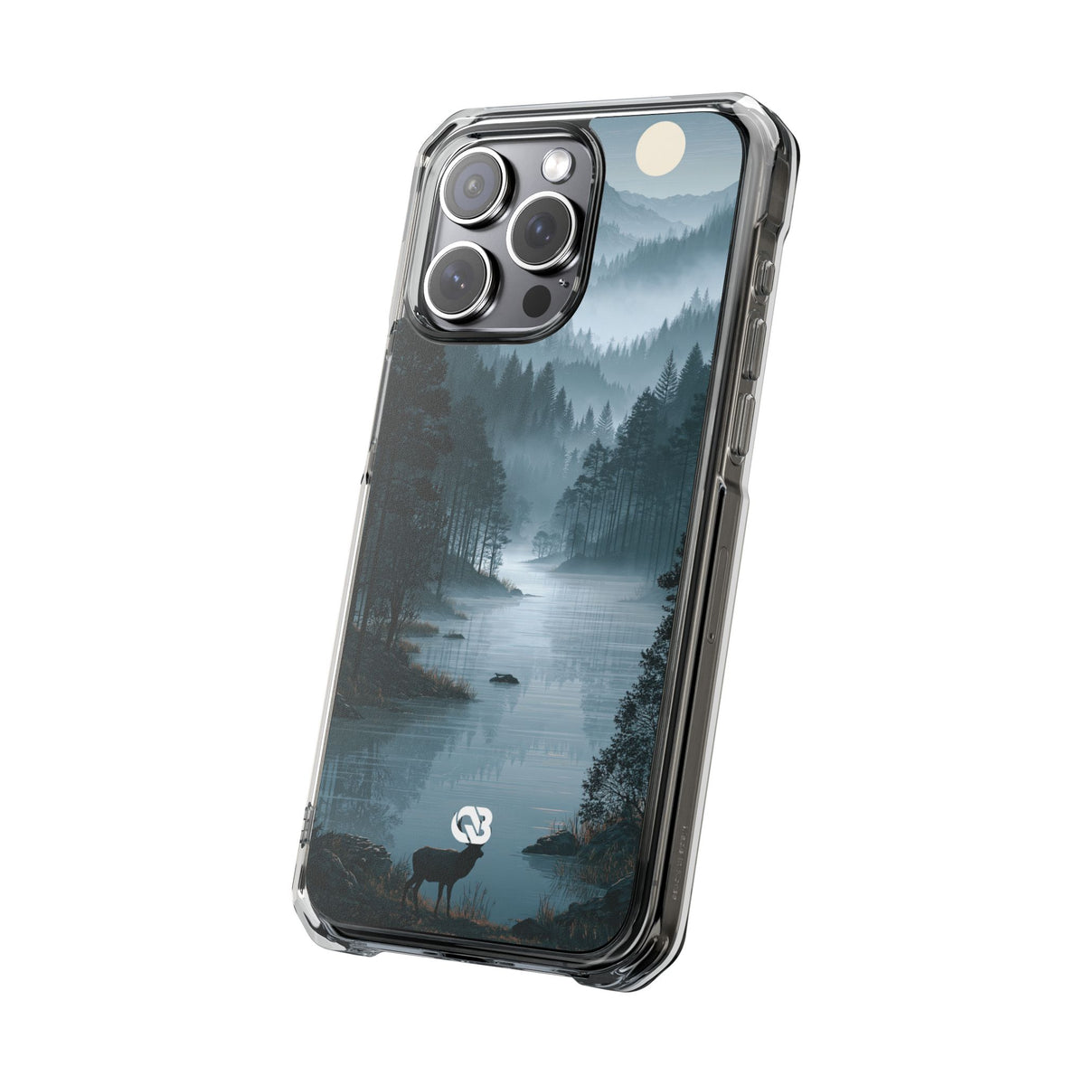 Silent Nordic Fjord · Clear Impact Magnetic Phone Case for iPhone · Blue