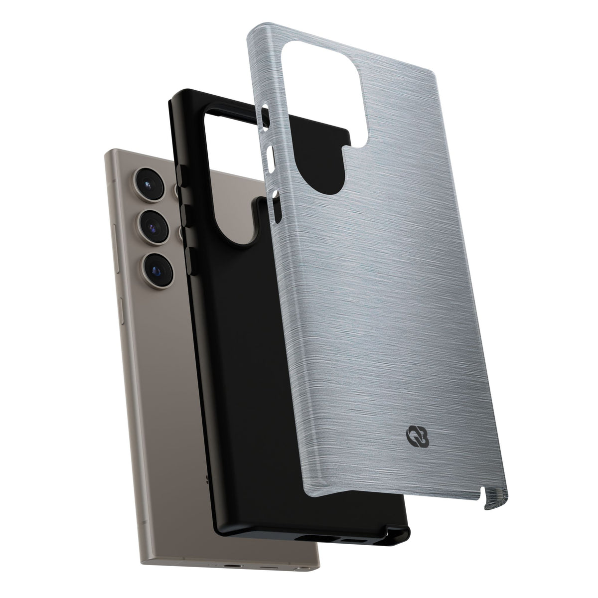Silver Tough Phone Case for Samsung - Satin Chrome Grain