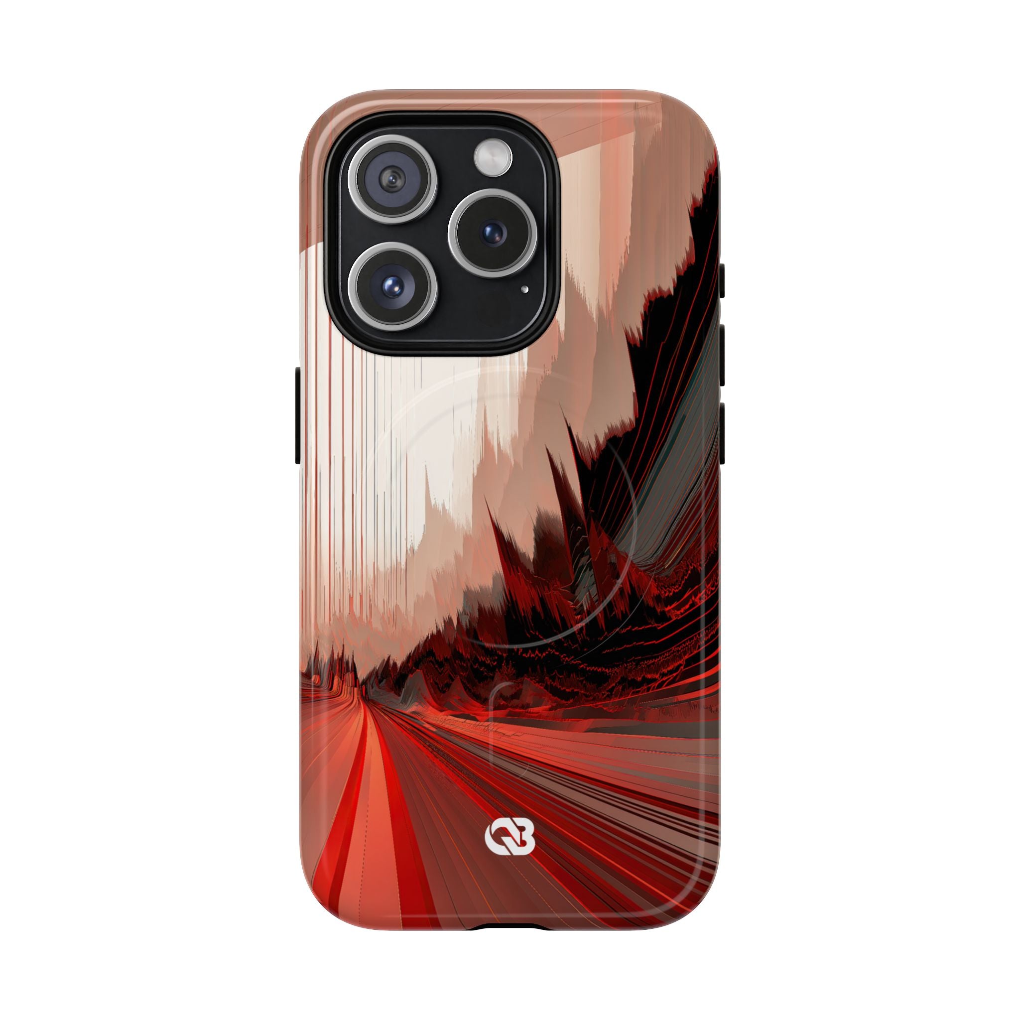 Red Tough 2.0 Magsafe Phone Case for iPhone - Crimson Pulse Horizon