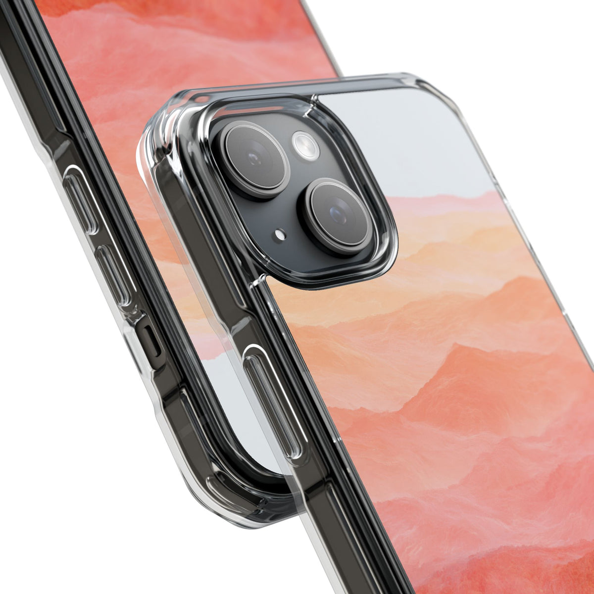 Alpenglow Ridge Vista · Clear Impact Magnetic Phone Case for iPhone · Orange