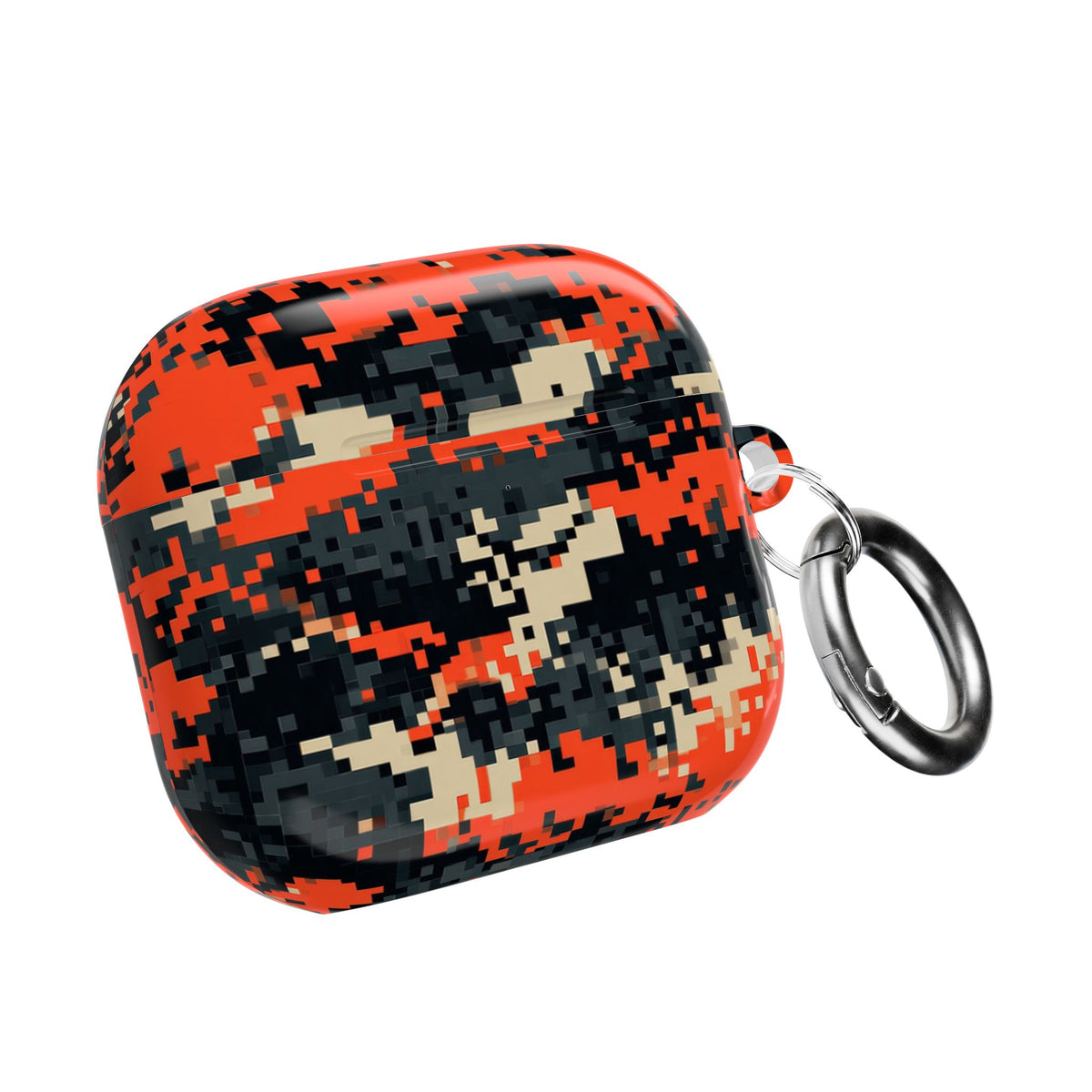 Signal Pixel Camo · Hard Case for AirPods & AirPods Pro · Orange