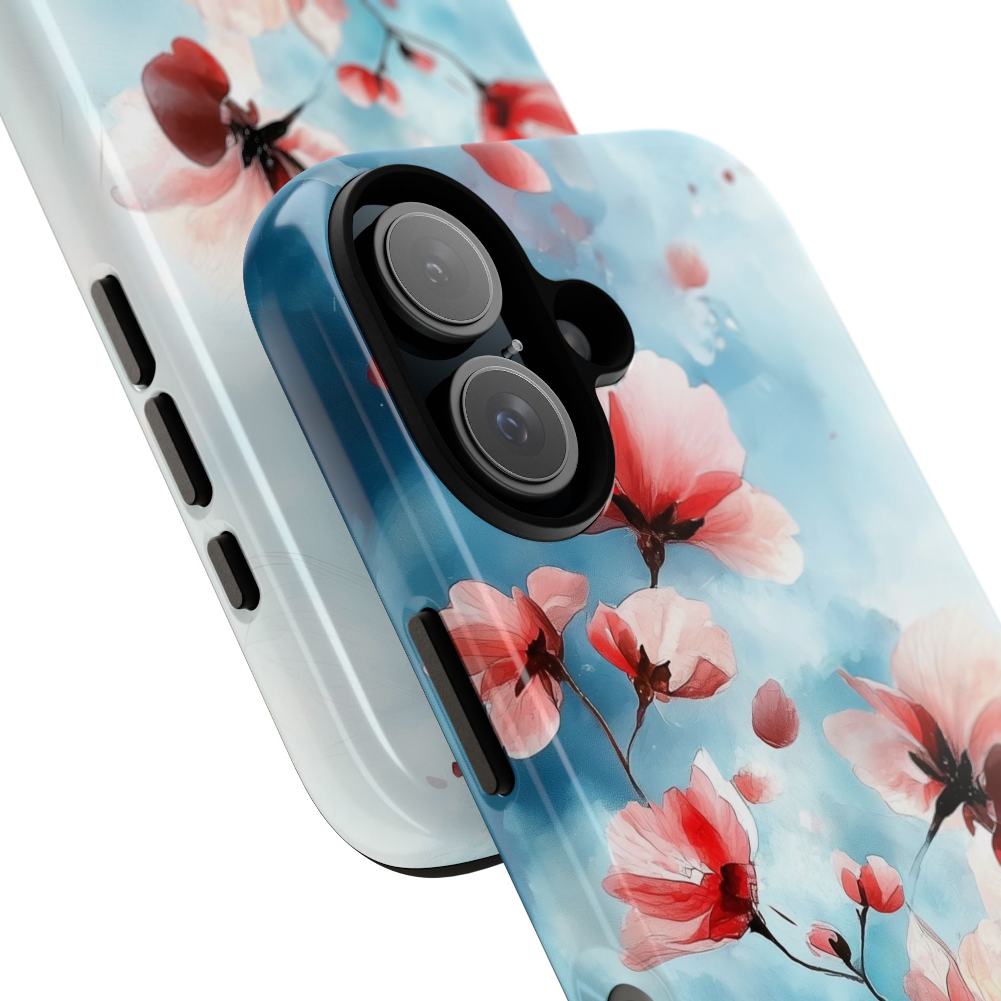 Pink Blossom Drift iPhone 16 Case - Tough