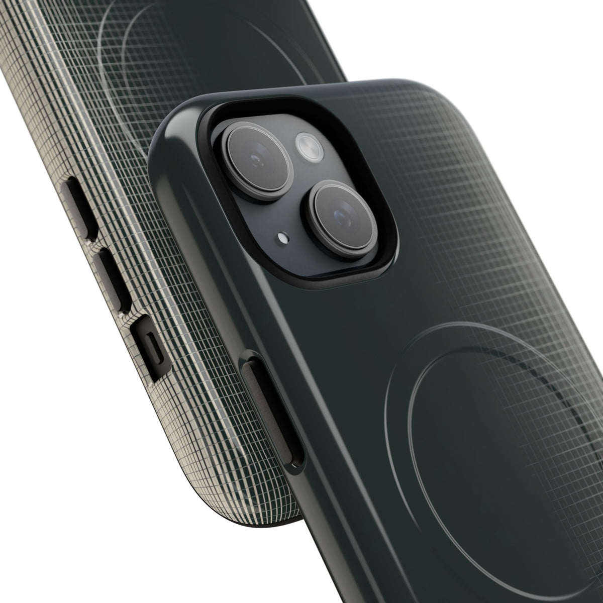 Grey Tough 2.0 Magsafe Phone Case for iPhone - Charcoal Tech Grid