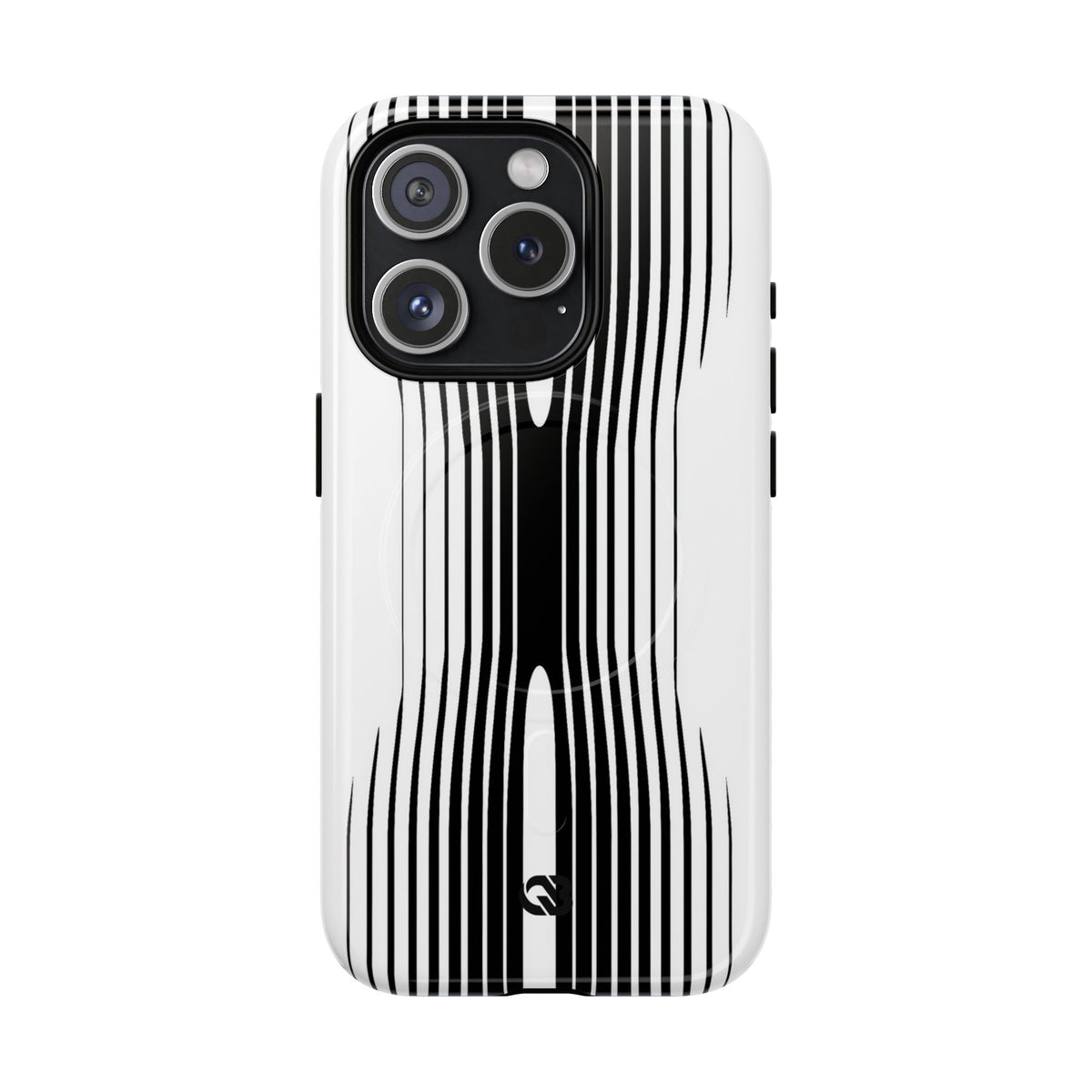 White Tough 2.0 Magsafe Phone Case for iPhone - Kinetic Mono Distortion
