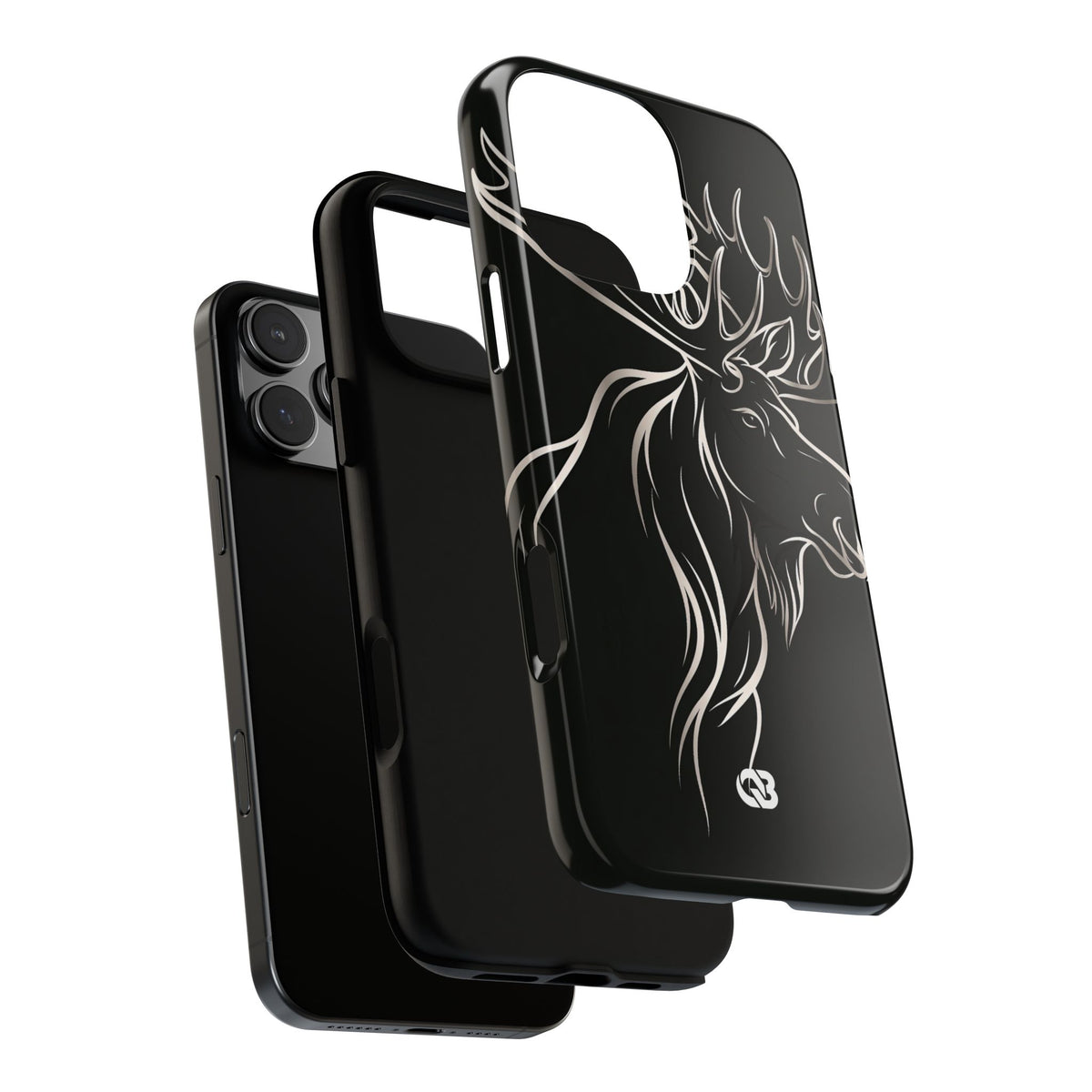 Nordic Moose Contour · Tough Phone Case for iPhone · Black