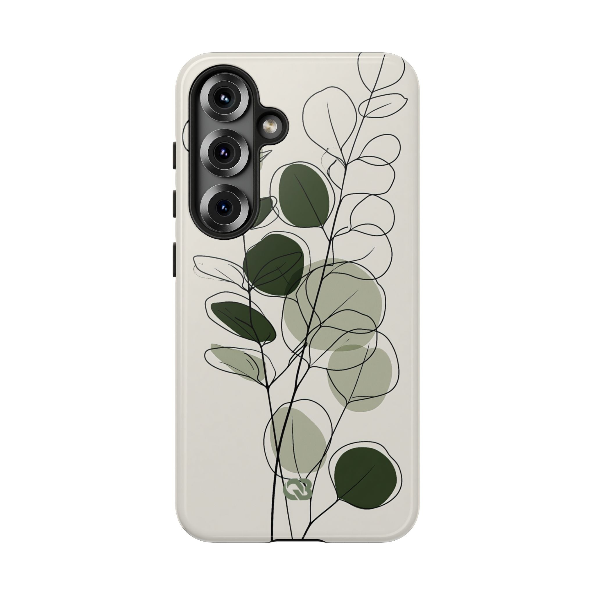 Green Tough Phone Case for Samsung - Muted Eucalyptus Sketch