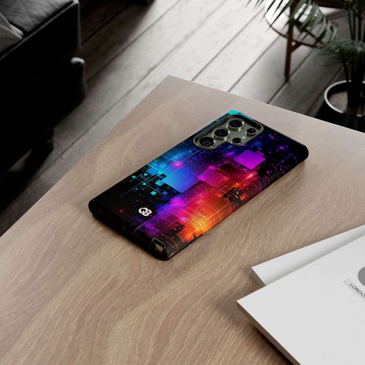 Spectral Circuit Grid · Tough Phone Case for Samsung · Black