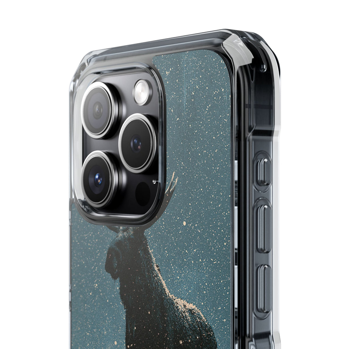 Nordic Boreal Moose · Clear Impact Magnetic Phone Case for iPhone · Blue