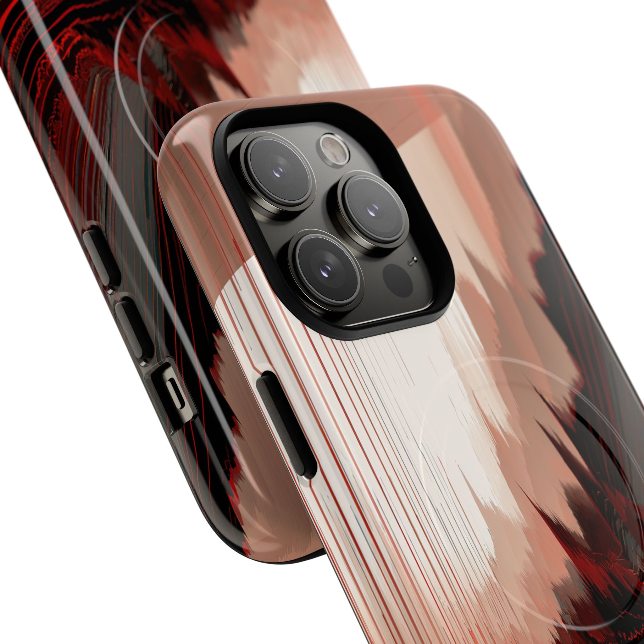 Red Tough 2.0 Magsafe Phone Case for iPhone - Crimson Pulse Horizon