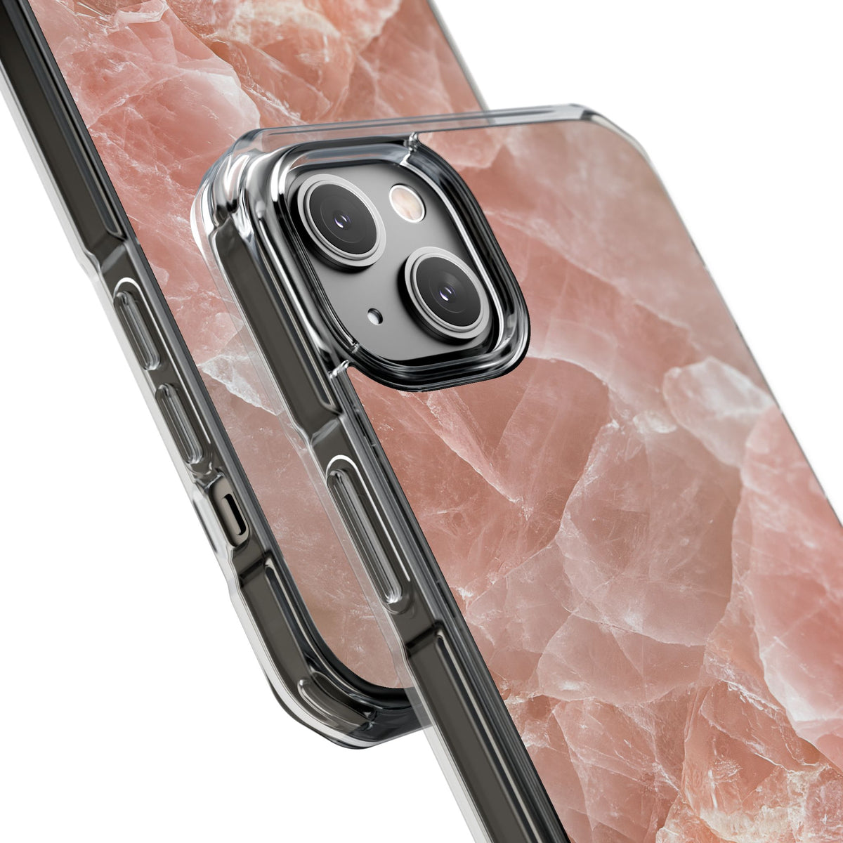 Rose Quartz Facet · Clear Impact Magnetic Phone Case for iPhone · Pink