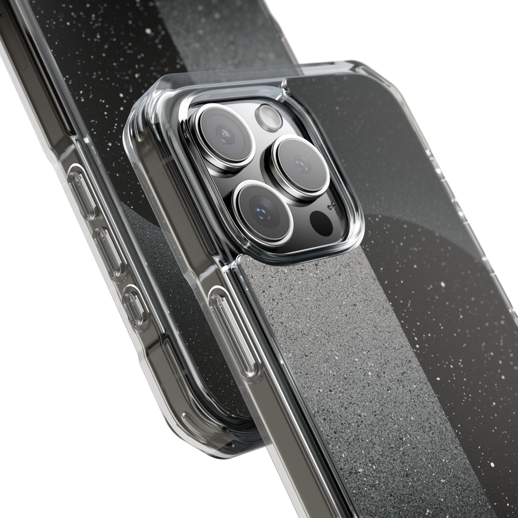 Black Impact MagSafe Phone Case for iPhone - Lunar Static Orbit