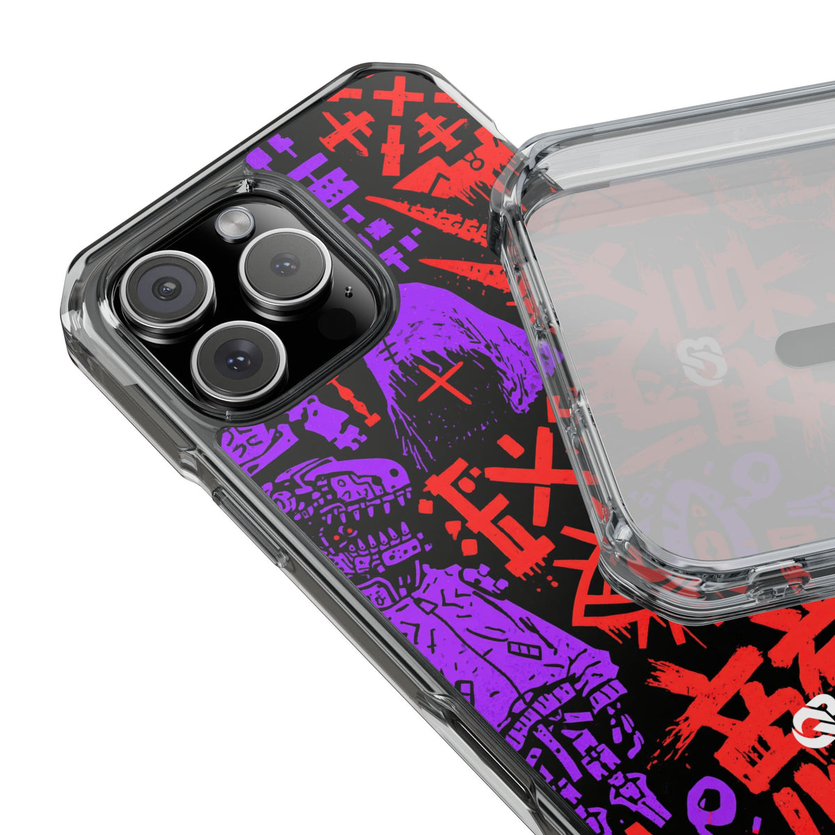 Underground Cyber Glyphs · Clear Impact Magnetic Phone Case for iPhone · Black