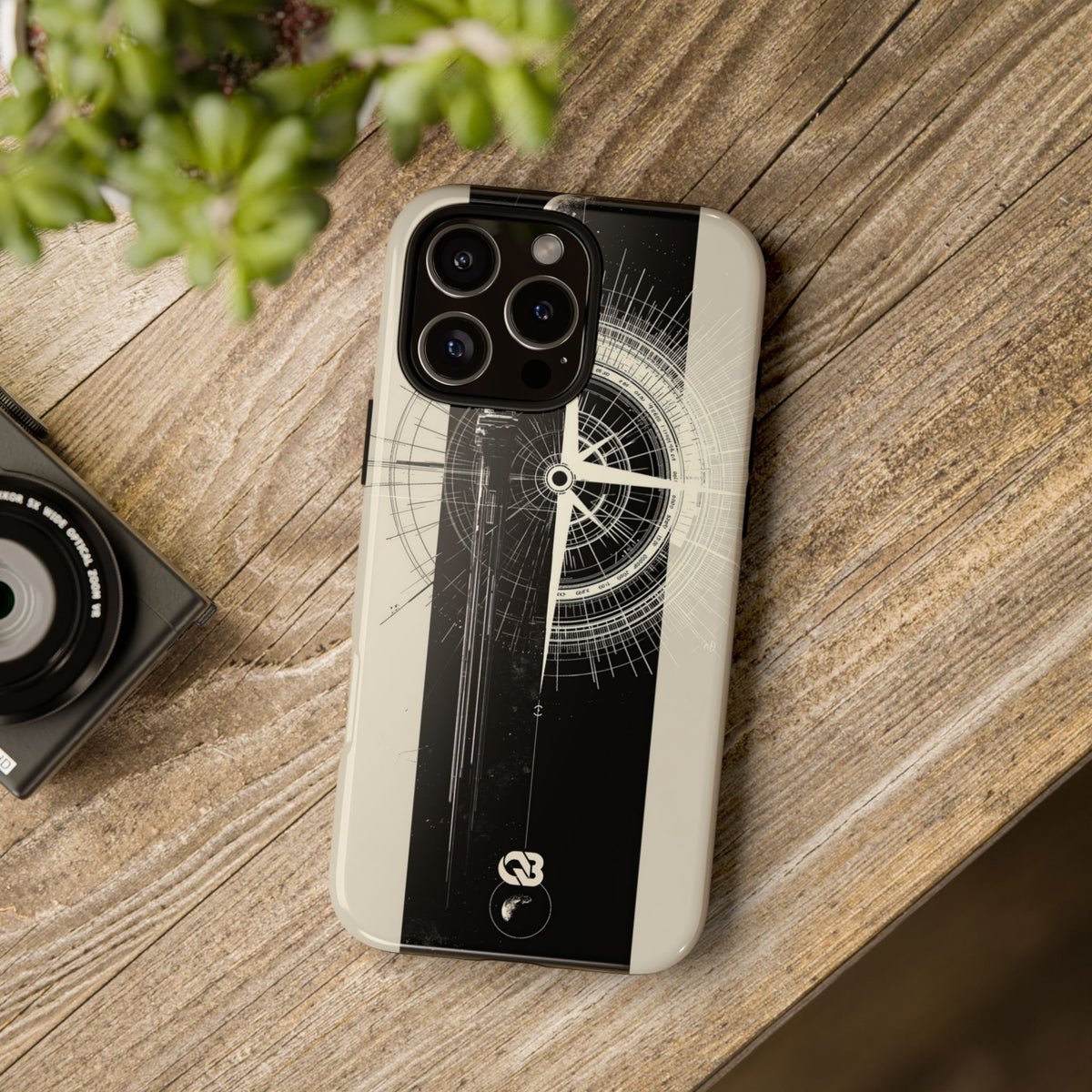 Beige Tough Phone Case for iPhone - Zenith Vector Spire