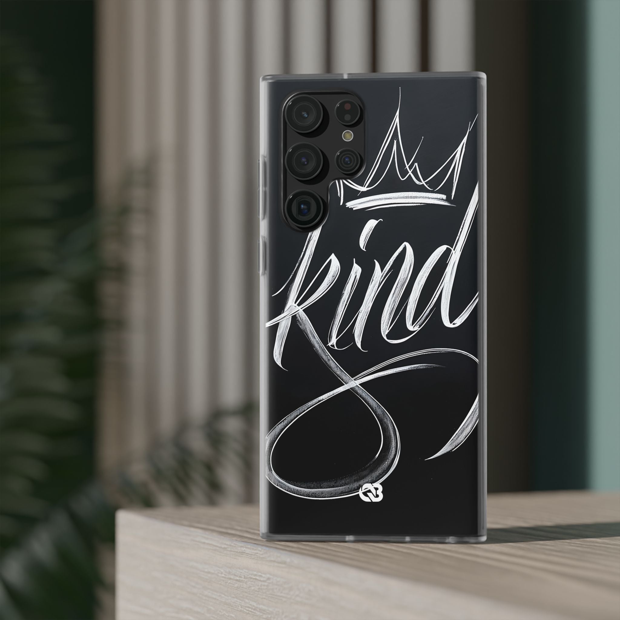 Noir Crown Script · Soft Custodia per Samsung