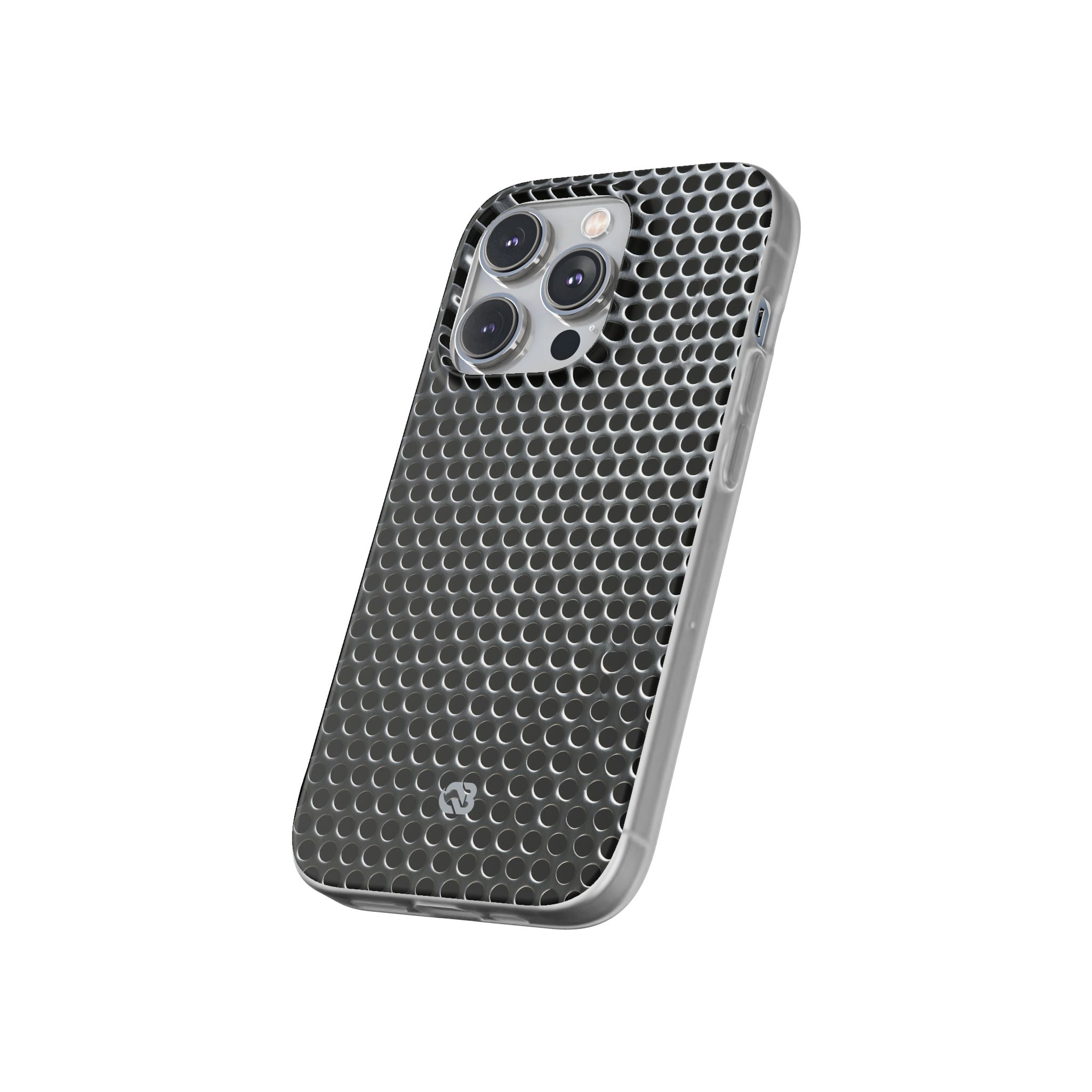Silver Lite Phone Case for iPhone - Brutalist Steel Mesh