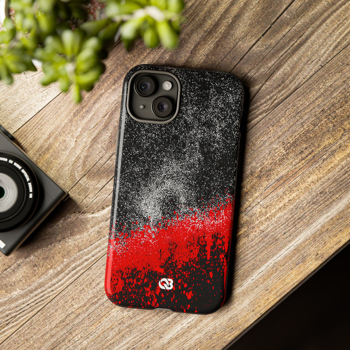 Crimson Noir Drip · Tough Phone Case for iPhone · Black