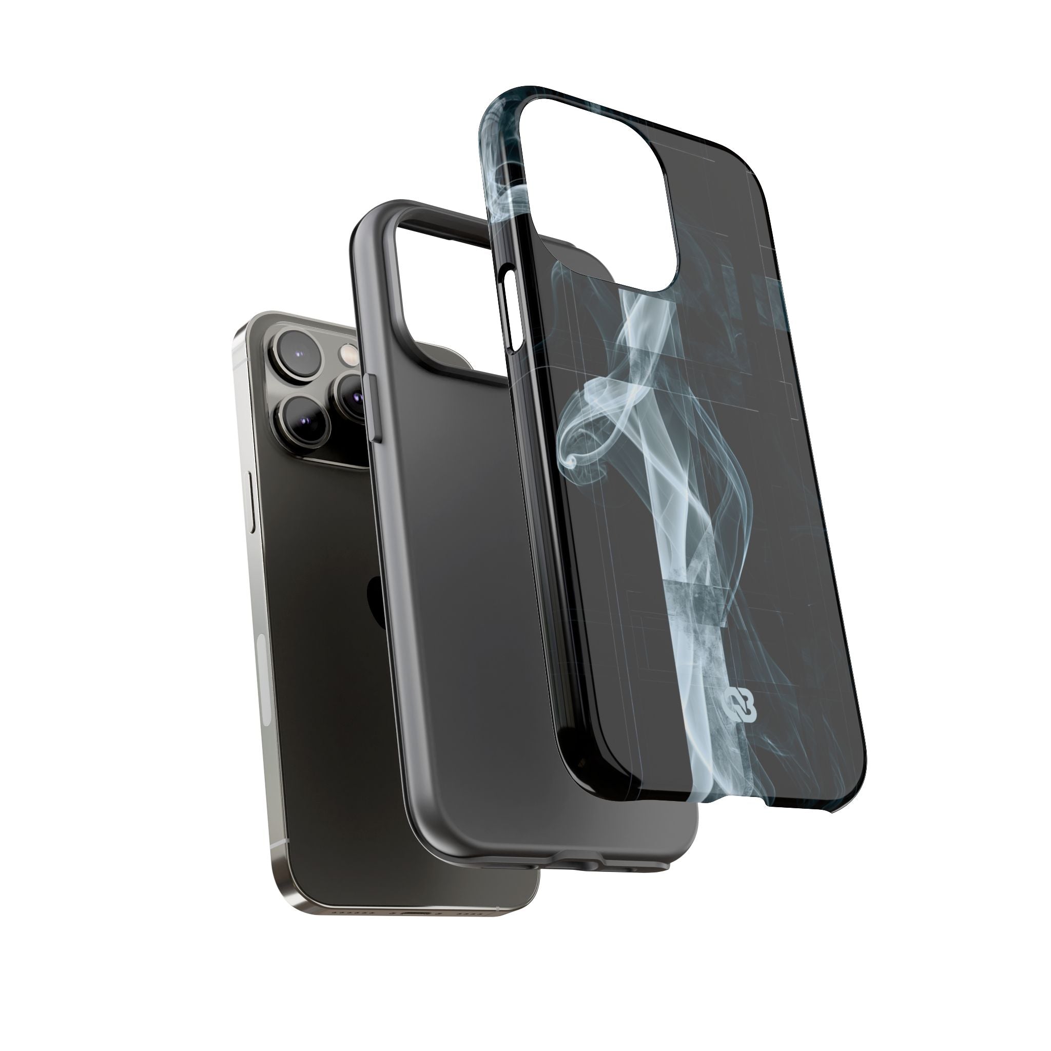 Black Tough Phone Case for iPhone - Arctic Vapor Grid