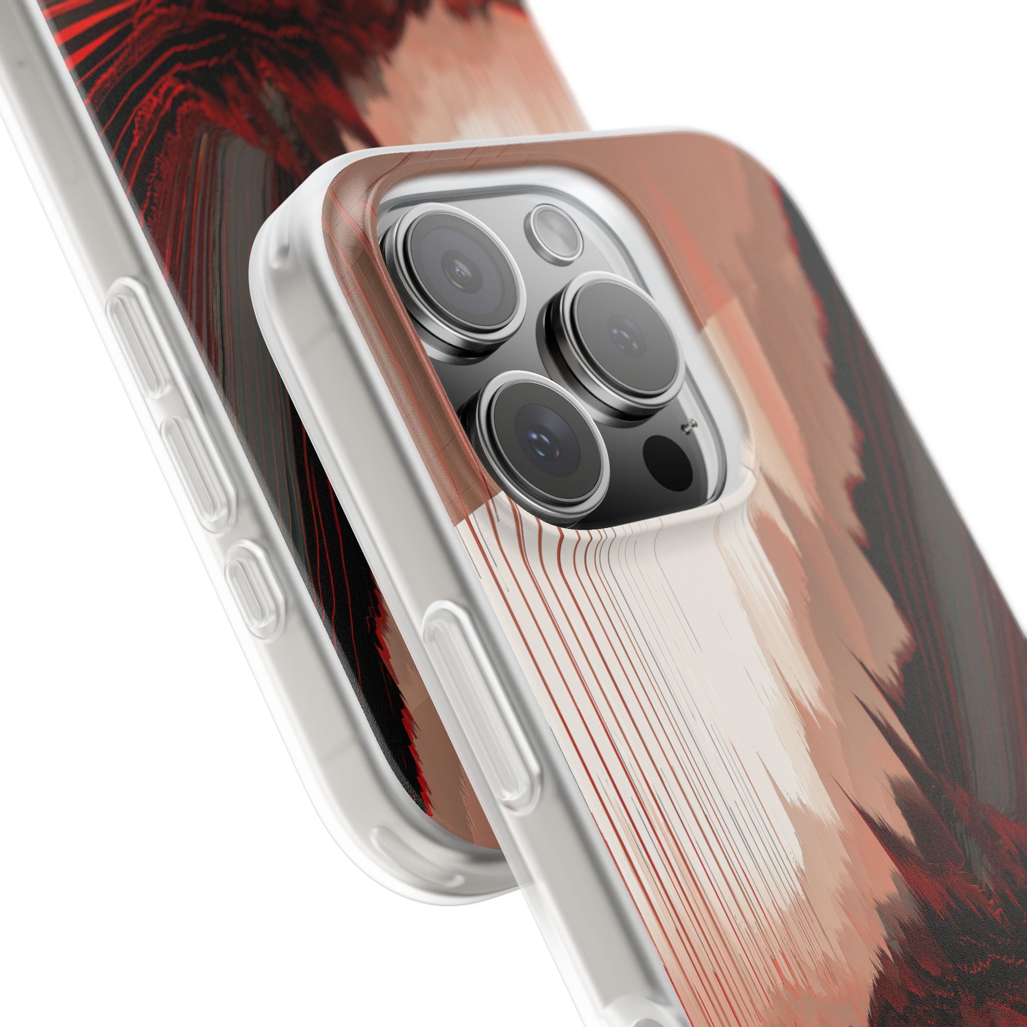 Red Lite Phone Case for iPhone - Crimson Pulse Horizon