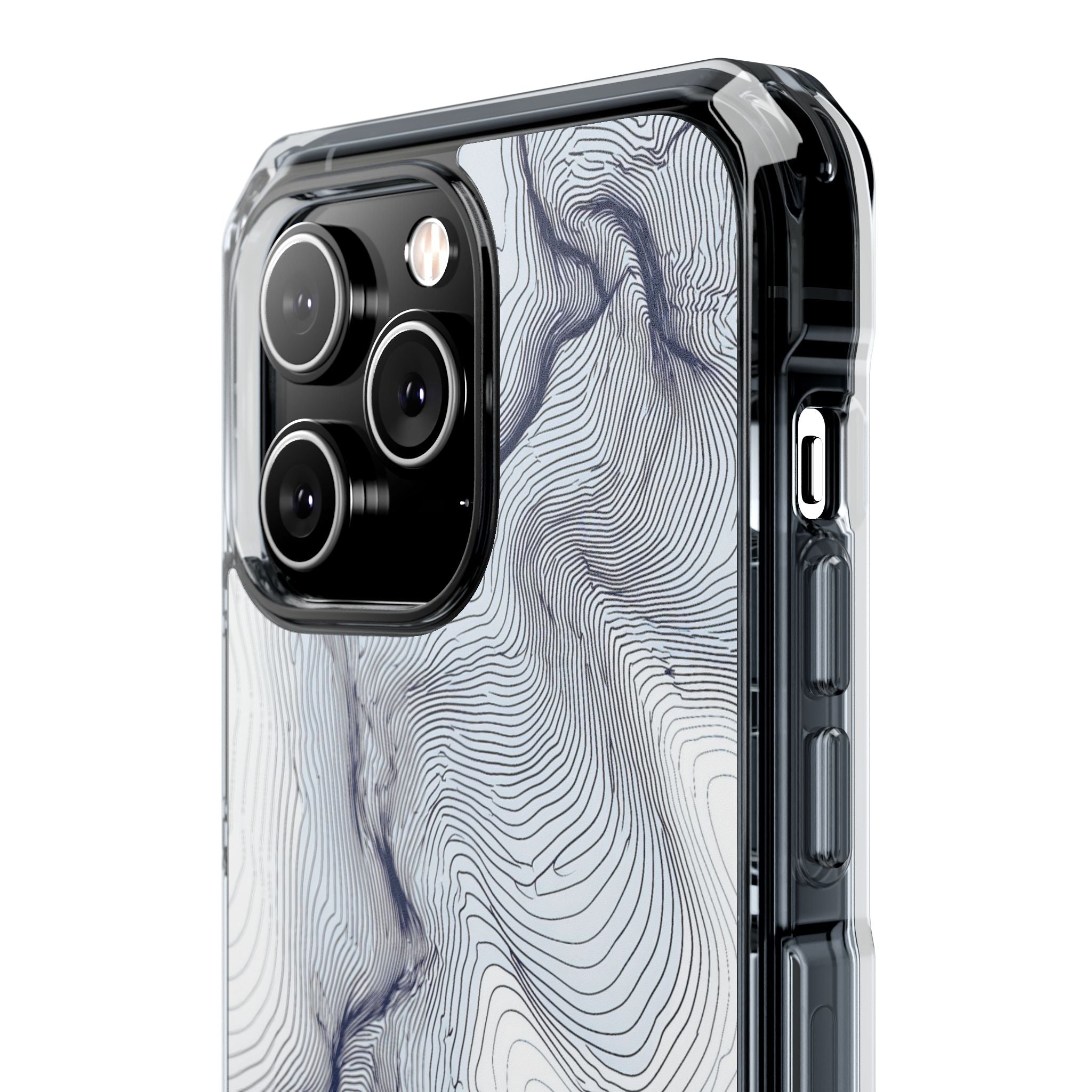 White Impact MagSafe Phone Case for iPhone - Nordic Ridge Topo