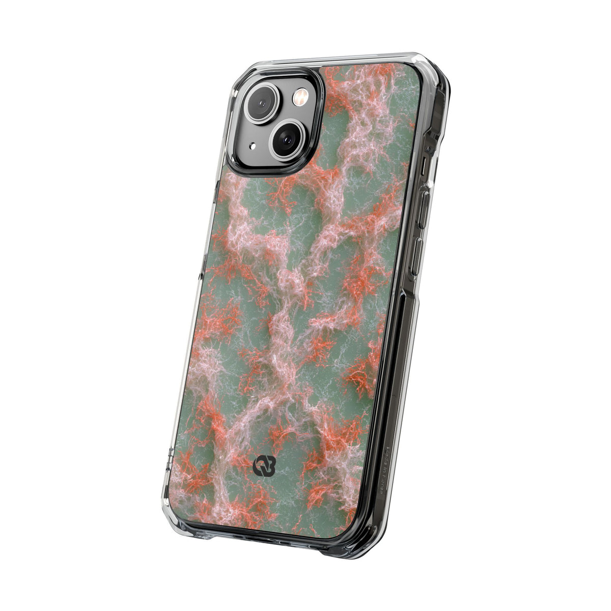 Coral Pixel Matrix · Clear Impact Magnetic Phone Case for iPhone · Green