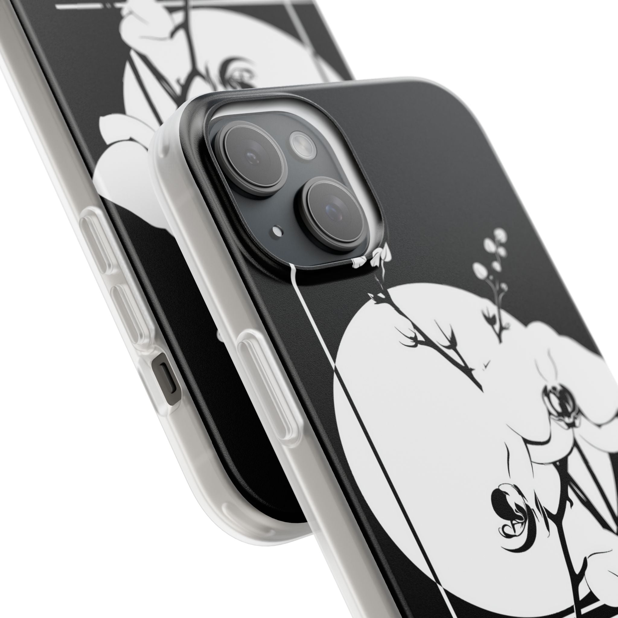 Black Lite Phone Case for iPhone - Lunar Orchid Grid