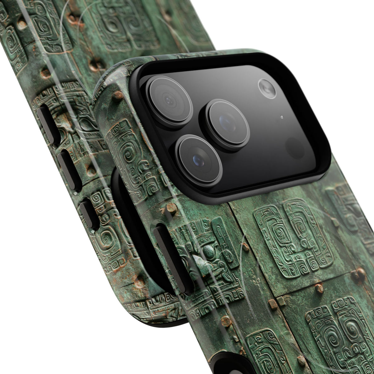 Dynastic Bronze Relief · Tough 2.0 Magnetic Phone Case for iPhone · Green