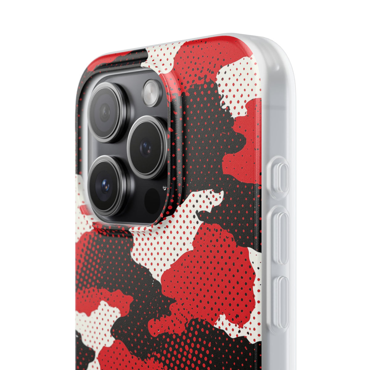 Crimson Halftone Camo · Lite Phone Case for iPhone · Red