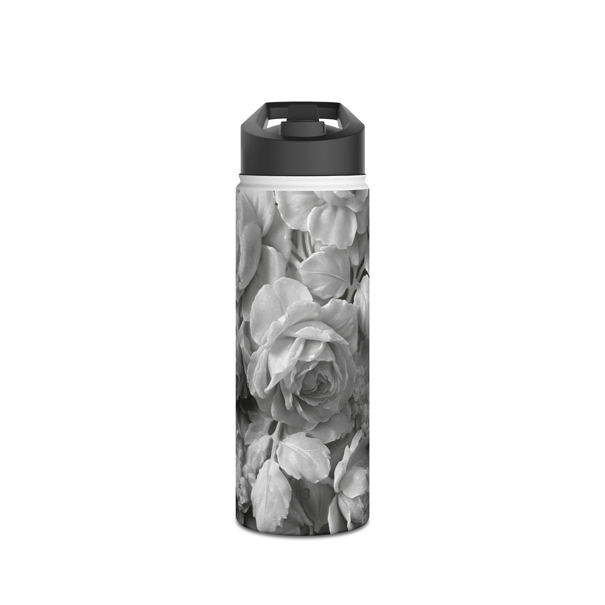 Rococo Marble Rose · Insulated Water Bottle · White