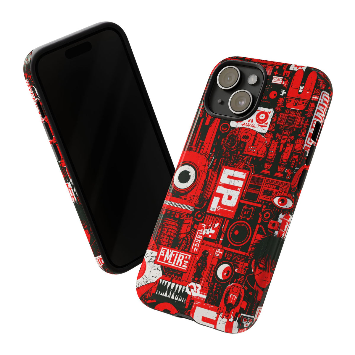 Neo Mecha Collage · Tough Phone Case for iPhone · Red