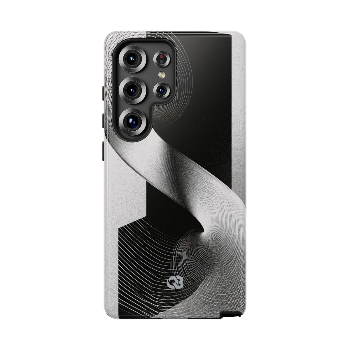 Grey Tough Phone Case for Samsung - Obsidian Moiré Wave