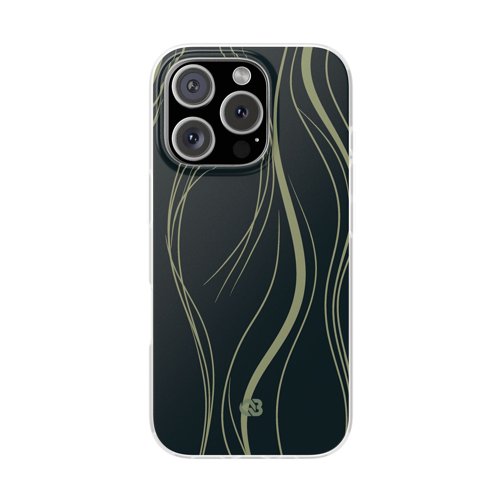 Green Lite Phone Case for iPhone - Obsidian Sage Flow