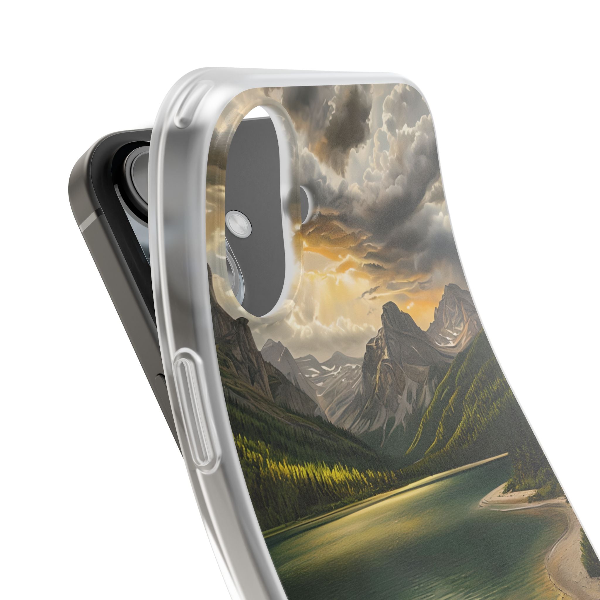 Gilded Mountain Lake · Soft Phone Case for iPhone
