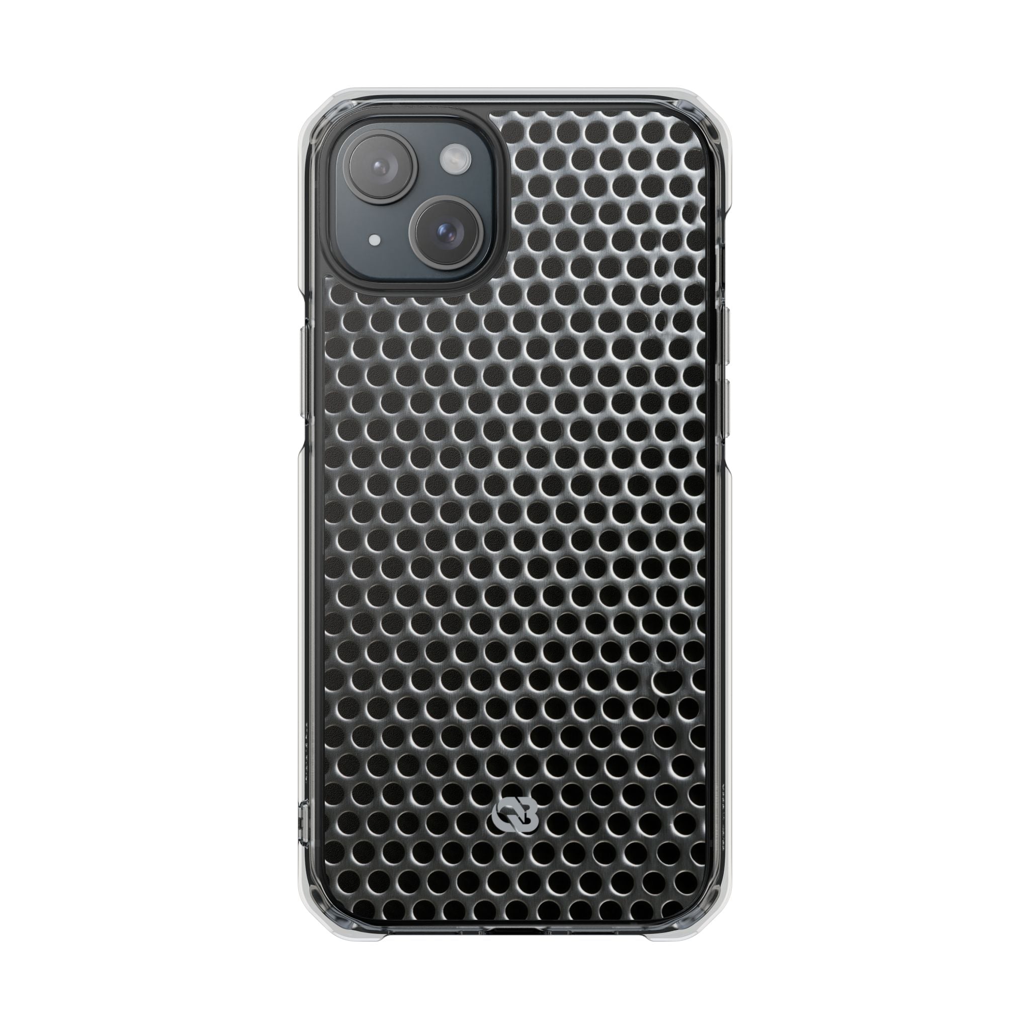 Silver Impact MagSafe Phone Case for iPhone - Brutalist Steel Mesh