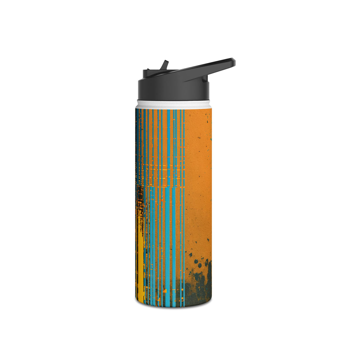 Cyber Glitch Stream · Insulated Water Bottle · Teal