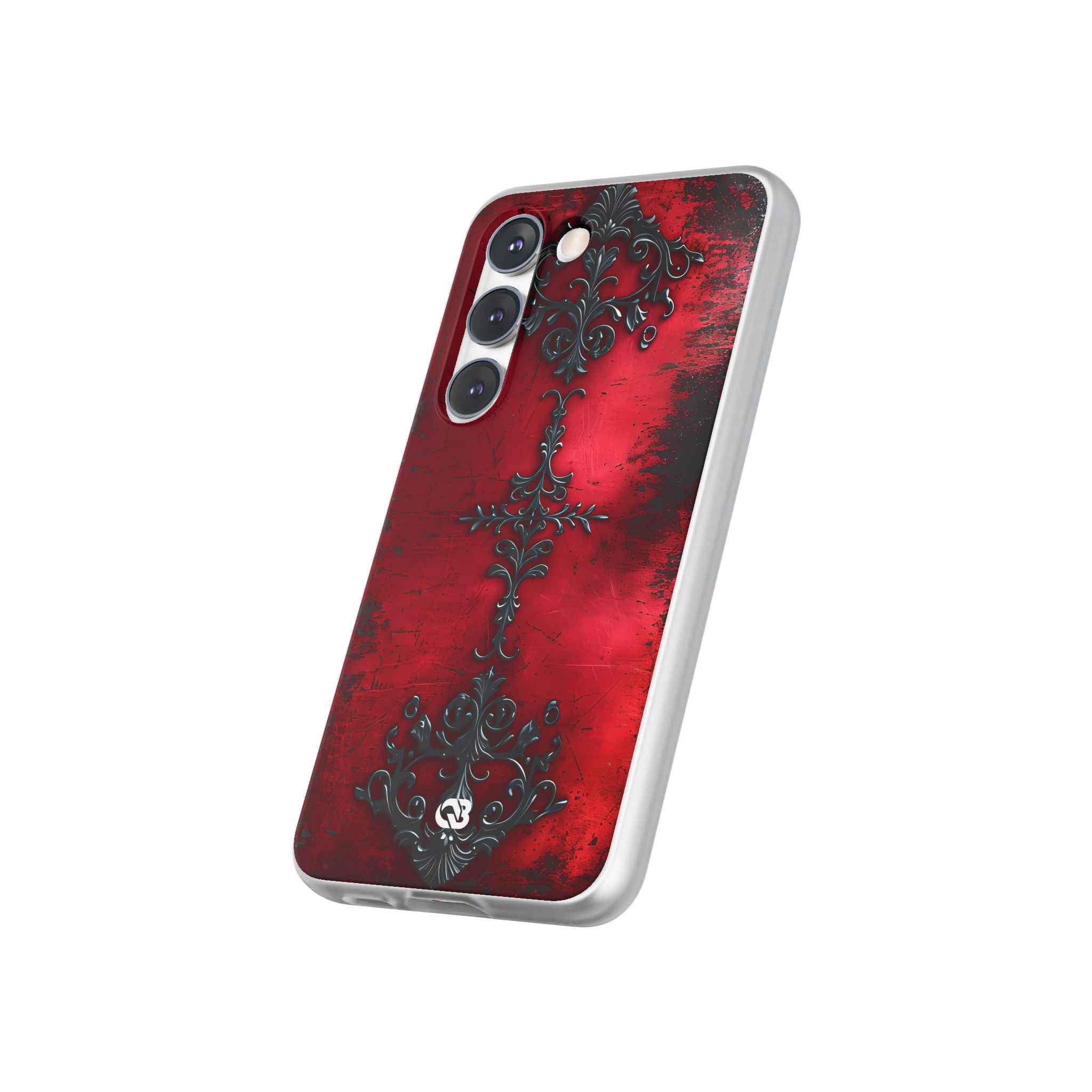 Crimson Gothic Filigree · Soft Phone Case for Samsung