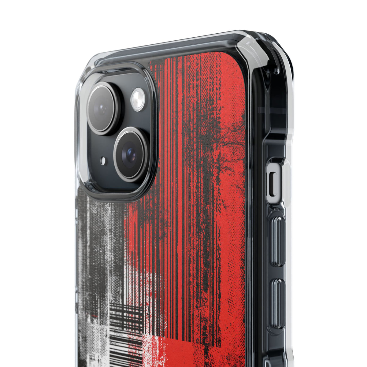Distorted Barcode · Clear Impact Magnetic Phone Case for iPhone · Black