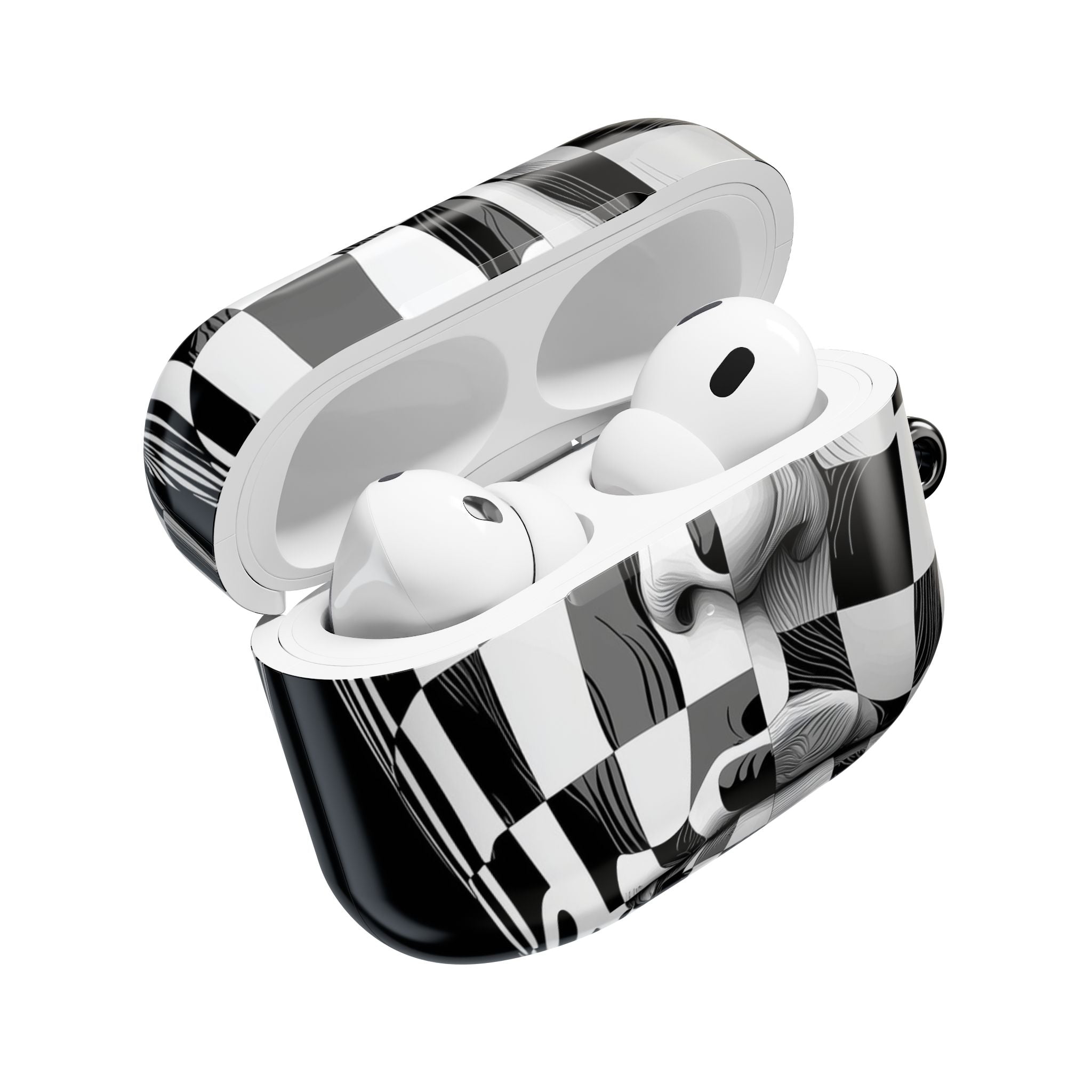 Mirrored Checkerboard Face - AirPods Case