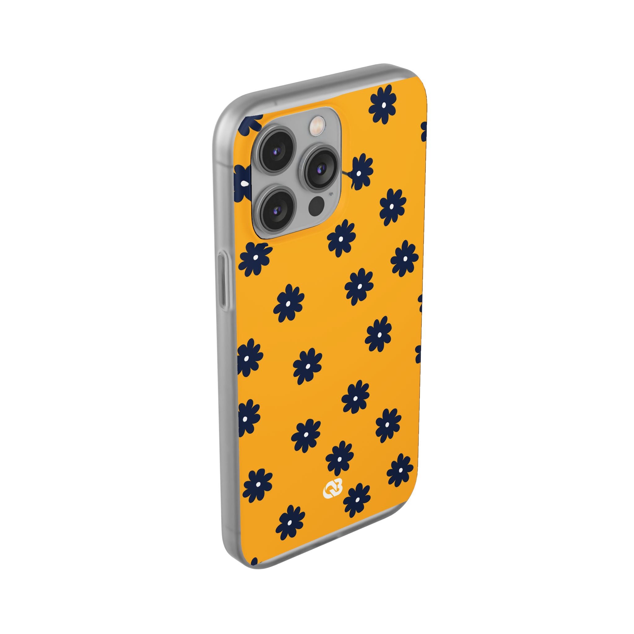 Navy Daisy Mustard · Soft Phone Case for iPhone
