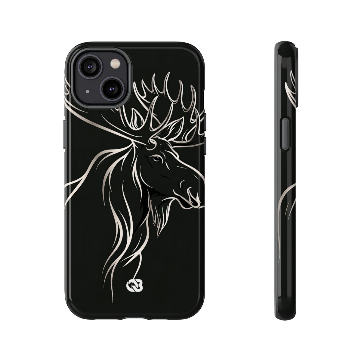 Nordic Moose Contour · Tough Phone Case for iPhone · Black